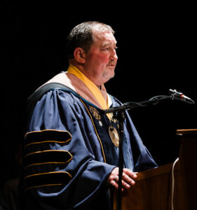 President Nairn giving a speech